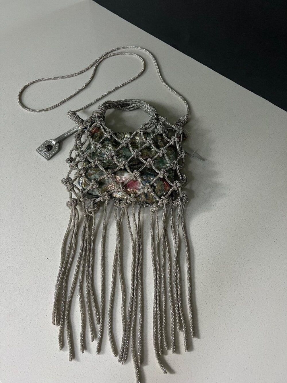 KURT GEIGER LONDON Mini Macramé Crystal Drawstring Bag - Picture 4 of 10